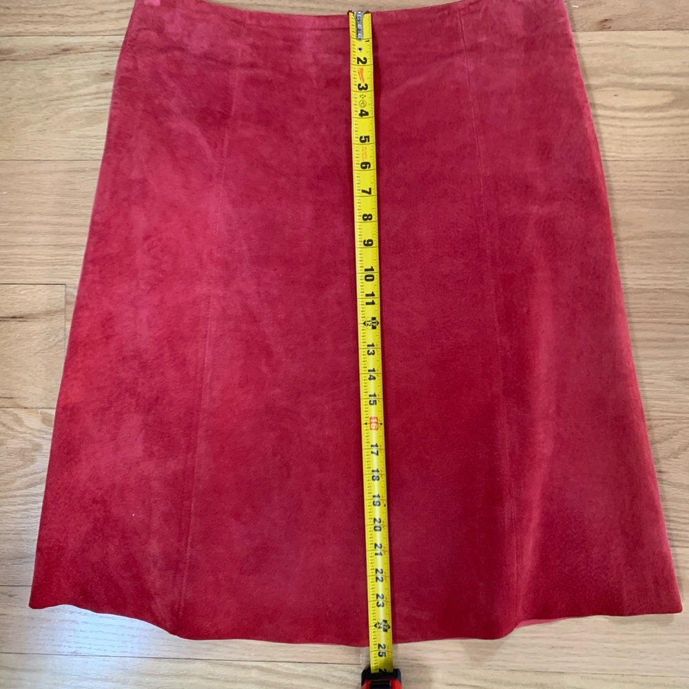 New Frontier suede leather A-Line Skirt SZ10 - Picture 6 of 10